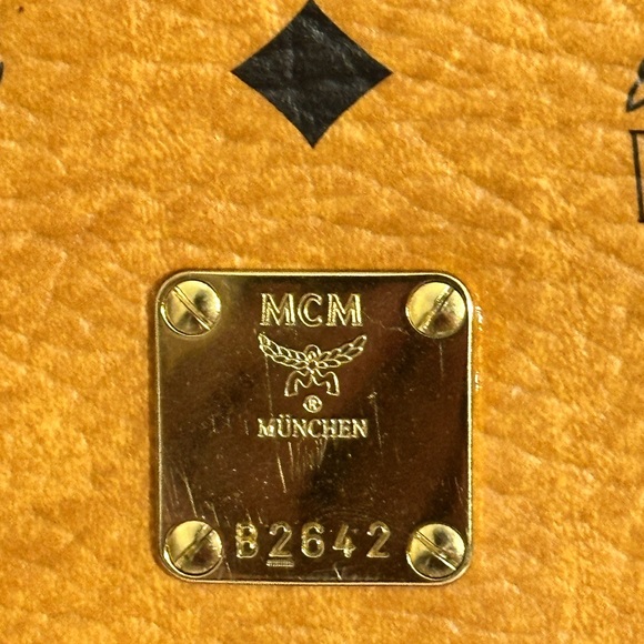 MCM Crossbody Bag in Orange with Red Trim - Picture 3 of 8